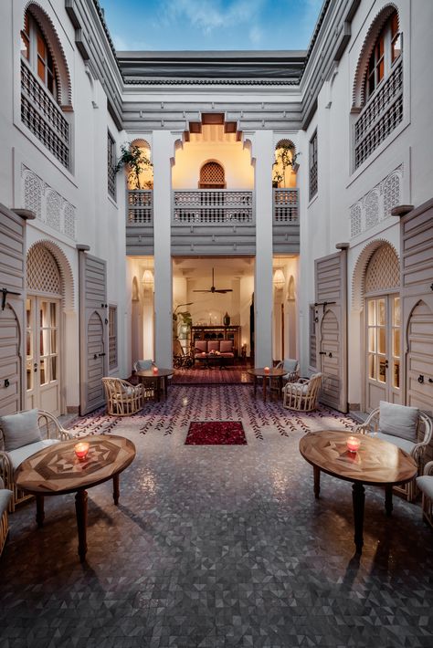 Boutique Hotel Design Architecture, Best Riads In Marrakech, Moroccan Houses, Hotel Design Architecture, Boutique Hotels Design, Riad Marrakech, Glamorous Decor, Luxury Destinations, Small Hotel