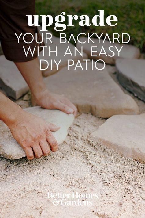 Irregular Paver Patio, Cheap Pavers Patio Ideas, Front Yard Flagstone Patio, Brick And Paver Patio Ideas, Diy Backyard Pavers On A Budget, Backyard Stone Patio Ideas Diy, Backyard Slate Patio Ideas, Patio Squares Ideas, Small Patio Stone Ideas