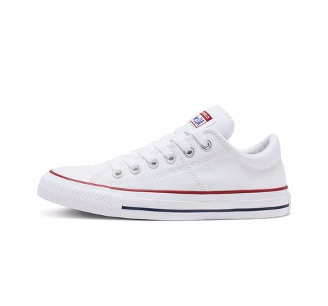 Chuck Taylor All Star Madison Low Top #shoe #shoes #womenshoes Women In White, Shoe For Women, Custom Boots, White Converse, Converse Sneakers, Converse Chuck Taylor All Star, Athletic Outfits, Chuck Taylor Sneakers, Chuck Taylor All Star