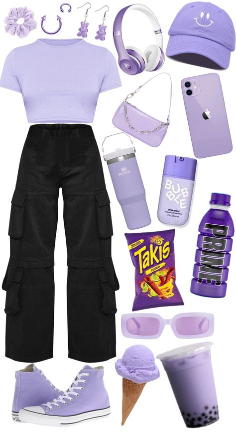 Lavender Outfit, Sneakers Outfit Casual, Purple Fashion Casual, Purple Outfit, Purple Fits, Casual Preppy Outfits, Social Media Strategy, Trendy Outfits For Teens, Purple Outfits