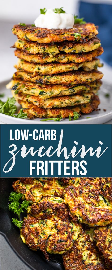 Zucchini Fritters Keto, Low Carb Zucchini Fritters, Healthy Board, Gimme Delicious, Zucchini Fritters Recipe, Carb Sides, Keto Zucchini, Recipes Vegetables, Low Carb Vegetarian Recipes