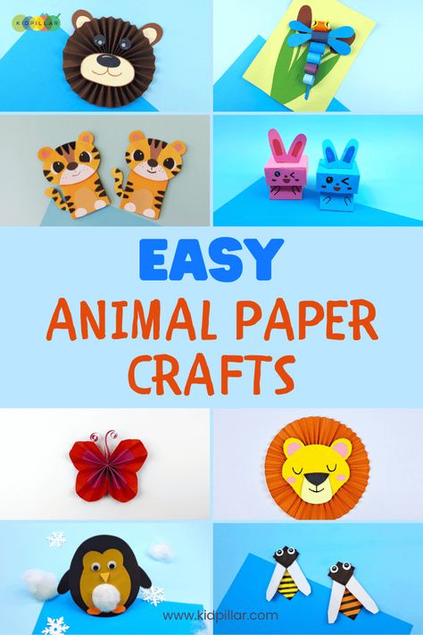 Get creative with fun animal paper crafts for kids! Easy to make, these animal crafts use simple supplies and are perfect for preschool & kindergarten. Easy Animal Crafts, Paper Crafts For Kids Easy, Jungle Animal Crafts, Paper Animal Crafts, Safari Crafts, Crafts With Paper, Koala Craft, Animal Crafts Preschool, Zoo Animal Crafts