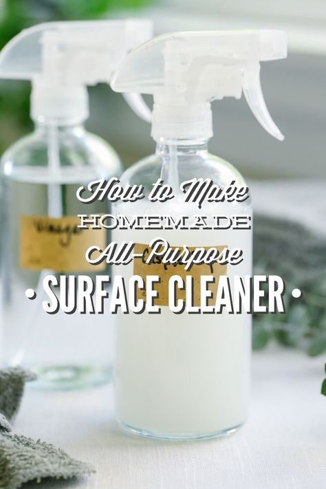 How to Make Homemade All-Purpose Cleaner: 2 Ways. These are so easy, just three ingredients. Plus, they work on just about anything. Homemade All Purpose Cleaner, Diy All Purpose Cleaner, Vinegar Cleaner, Homemade Cleaners Recipes, Cleaner Living, Toxic Cleaning Products, Homemade Cleaners, Essential Oils Cleaning, All Purpose Cleaner