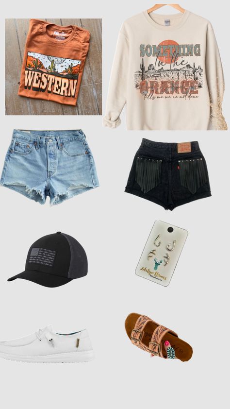 Western Birthday Outfit, County Fits, Summer Western Outfits, Shuffles Outfits, Jean Shorts Outfit, Aesthetic Cowgirl, Country Summer Outfits, Country Western Outfits, Freshman Tips