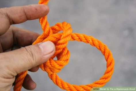 How to Tie a Hammock Knot: 12 Steps (with Pictures) - wikiHow How To Tie A Hammock Knot, Hammock Knots, Hang A Hammock, Bowline Knot, Strong Knots, Outdoors Ideas, Best Knots, Backyard Hammock, Knots Diy