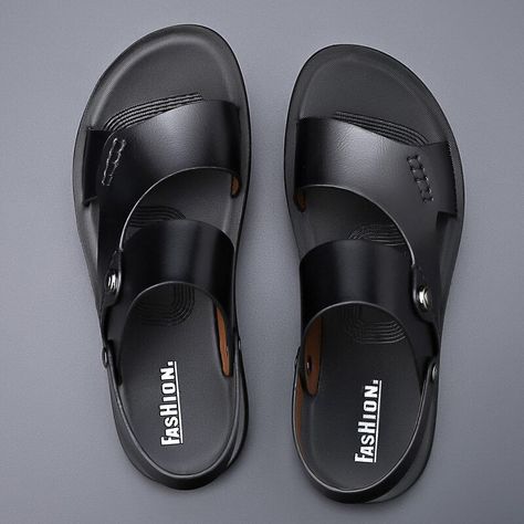 Vintage Leather Slip-On Sandals – TOXYNO Male Footwear, Mens Sandals Beach, Travel Slippers, Men Sandals, Holiday Shoes, Mens Leather Sandals, Genuine Leather Sandals, Trendy Sandals, Sandals Flat