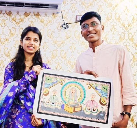 Madhubani painting in which maithili thakur and her brothers by Abhishek Roy ❤️💐💫💫 Maithili Thakur, Madhubani Painting, Quick Saves