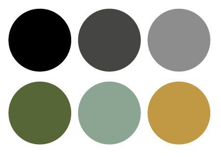 Color palette: black, grays, green, sage, and gold. I want this for the living room with teal accents. Black Grey Living Room, Gold Living Room Decor, Box Room, Gold Living, Black Color Palette, Spring Palette, Gold Color Palettes, Gold Living Room, Green Palette