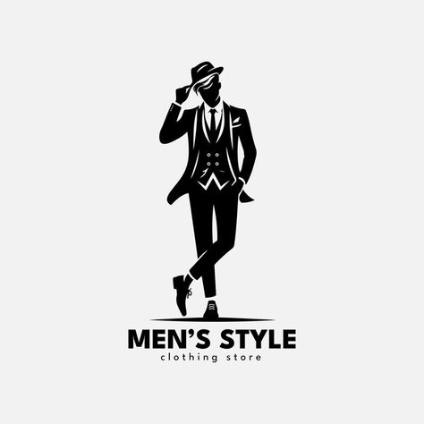 Man clothing store logo | Premium Vector #Freepik #vector Logo Design Ideas Fashion Clothing, Women Fashion Logo Design, Clothing Store Logo, Logo Design Clothing, Hanger Logo, Clothing Logo Design, Instagram Movie, Mens Clothing Brands, Clothing Brand Logos