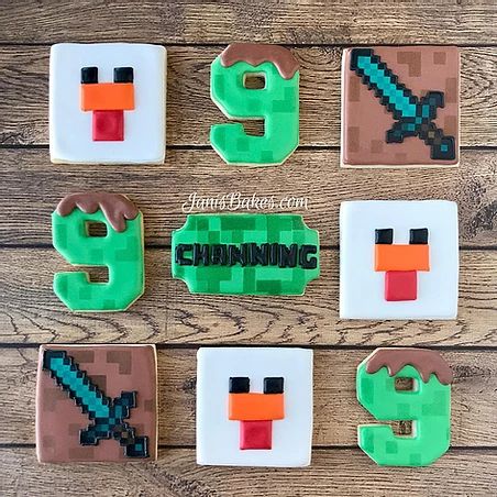 Characters | janisbakes Minecraft Cookies Minecraft Chicken COokies Pixelated Cookies Minecraft Sword Cookies Decorated Cookies Minecraft Cookies Decorated Birthday, Minecraft Cookies Decorated, Minecraft Sugar Cookies, Gaming Cookies, Unique Pastries, Digger Birthday Cake, Chicken Cookies, Minecraft Chicken, Minecraft Cookies