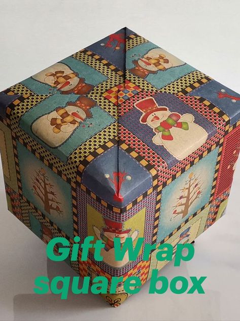 Gift wrapping ideas for square box | how to wrap a square box Gift Wrapping Ideas For Square Boxes, How To Wrap A Small Square Gift, How To Wrap Square Boxes, Square Box Wrapping Ideas, Wrapping A Square Present, How To Wrap A Square Box Gift, Wrapping Square Boxes, Square Gift Wrapping Ideas, Gift Wrapping Square Boxes