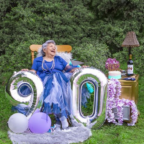 80 Birthday Photoshoot, 90 Birthday Photoshoot Ideas, Grandma Birthday Photoshoot, 90 Year Old Photoshoot, 80th Birthday Floral Centerpieces, 80 Birthday Decorations, 90 Year Old Birthday Party Ideas Mothers, 90th Birthday Decor, 90th Birthday Photo Shoot