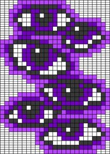 Flames Pixel Art, Alpha Patterns Perler Beads, Skelanimals Pixel Art, Spiral Pixel Art, Creepy Perler Beads, Therian Perler Bead, Eye Alpha Pattern, Halloween Kandi Patterns, Witchy Perler Beads