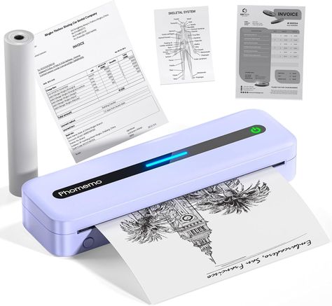 Support 5 Size and 3 Paper Type - M832 portable printer support (53mm), (80mm), (110mm), A4 and 8.5’’ x 11’’ US letter paper. The portable printer supports roll paper, folded and ordinary paper, in business travel, cars, trucks and other vehicles , haven’t to carry paper separately anymore Multifunctional Thermal Portable Printer - With M832 inkless printer, can print receipts, contracts, photos, pictures, journals, DIY, greeting cards, study notes, list, labels, long banner, playing coloring, c Printer Storage, Small Printer, Shipping Label Printer, Mobile Printer, Document Printing, Portable Printer, Mini Printer, Roll Paper, Thermal Labels