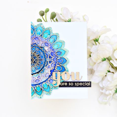 *VIBGYOR Krafts* Mandala Cards Ideas, Mandala Greeting Cards Handmade, Birch Press Design Cards, Mandala Card Design, Mandala Birthday Cards, Mandala Cards Handmade, Erum Tasneem, Mandala Cards, Doily Cards