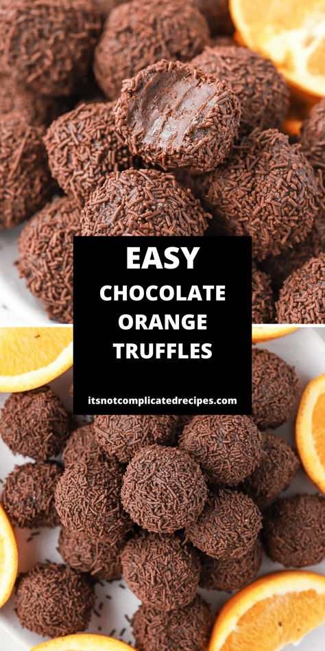 My Chocolate Orange Truffles are rich and creamy, smooth and decadent, and are an ideal after-dinner confection. They contain just 4 ingredients that combine to produce this luxurious sweet treat. Serve a platter of these delicious Chocolate Truffles to your guests and watch as they disappear! Orange Chocolate Candy, German Chocolate Truffles, Homemade Chocolate Truffles Recipe, Snickers Truffles, Flavored Truffles, Orange Truffles Recipe, Best Truffles, Lemon Truffle Recipe, Chocolate Orange Truffles