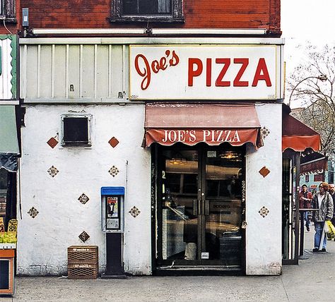 Joe's Pizza by James and Karla Murray Photography, via Flickr Pizza Store, Pizza Branding, Local Pizza, Pizza Shop, Pizza Place, Pizza Restaurant, Shop Fronts, Shop Front, Greenwich Village