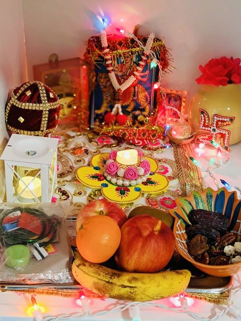 #navratri #pooja #jaimatadi Navratri Pooja At Home, Navratri Pooja Decoration At Home, Navratri Decoration At Home, Navratri Pooja, Mandir Decoration, Pooja Decor, Hd Pic, Navratri Special, Temple