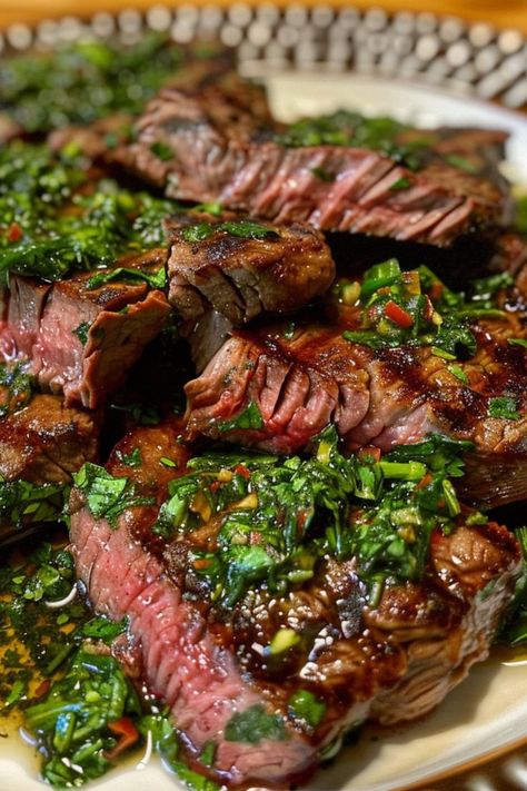 Chimichurri Grilled Steak is a delicious and nutritious choice for any mealtime! 🥩🌿 Made with tender steak and vibrant chimichurri sauce, this dish is a delightful blend of bold flavors and juicy texture. Quick to prepare and bursting with savory goodness, Chimichurri Grilled Steak is perfect for a satisfying dinner or special treat. Indulge in this vibrant twist on a classic favorite today! 😋🔥 #ChimichurriGrilledSteak #BoldFlavors #HealthyEating #SavoryGoodness Tender Steak, Chimichurri Sauce, Healthy Food Dishes, Food Babe, Grilled Steak, Weird Food, Food Obsession, Interesting Food Recipes, Pretty Food