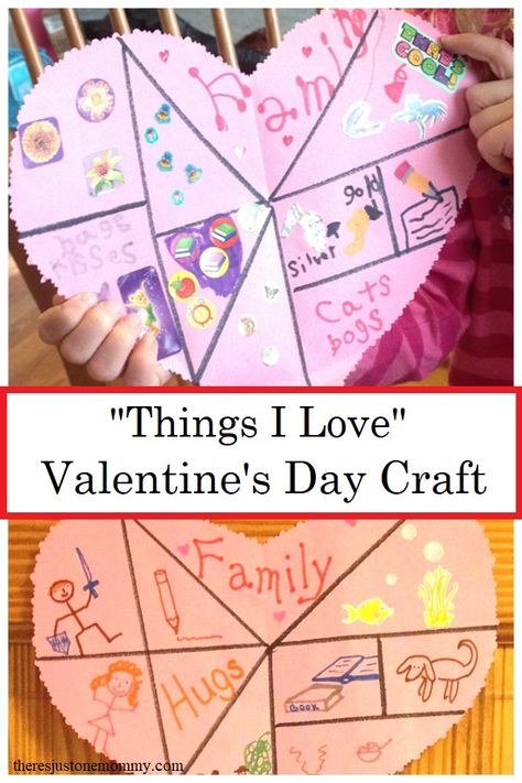 Things I Love craft -- fun heart shaped collage craft for kids #heartcraft #kidscrafts Collage Craft, February Crafts, Arts And Crafts For Adults, Arts And Crafts For Teens, Valentine's Day Crafts For Kids, Kids Valentines, Valentine Activities, Valentine Crafts For Kids, Art And Craft Videos