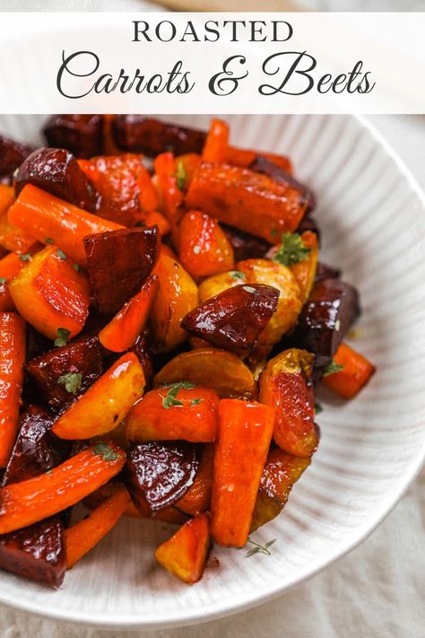 Roasted Carrots And Beets, Carrot Side Dish, Carrots And Beets, Roasted Beets Recipe, Roasted Beets And Carrots, Veggie Side Dish Recipes, Honey Roasted Carrots, Roasted Vegetable Recipes, Roasted Root Vegetables