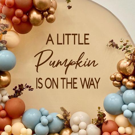 PLEASE READ BEFORE ORDERING   A LITTLE PUMPKIN IS ON THE WAY Baby Shower Party Decoration Sign Decal, Baby Decal for Party Backdrop Balloon Arch, Vinyl Party Decal, Party Sticker Sign Lettering Decals MATERIAL: Self-Adhesive Vinyl (please choose the desired color).  SIZE: Please choose between two sizing options!  If you are not sure about sizing for your project, PLEASE REACH OUT - WE ARE VERY RESPONSIVE! :)  Please note that this is hand made item and minor imperfections are to be expected.  A Fall Themed Baby Shower Backdrop, A Little Pumpkin Is On The Way Boy, Fall Baby Shower Balloon Arch, A Little Pumpkin Is On The Way Decor, Our Little Pumpkin Baby Shower Ideas, A Little Pumpkin Is On The Way, Fall Baby Shower Backdrop, Pumpkin Themed Baby Shower Ideas, Baby Shower Pumpkin Theme