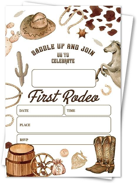 Cowgirl Party Invitations, My First Rodeo Birthday Party, Western Cowgirl Party, First Rodeo Birthday Party, Cowboy Birthday Party Invitations, My First Rodeo Birthday, Rodeo Birthday Party, Cowboy Invitations Birthday, Western Invitations