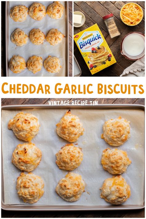 Cheddar Garlic Biscuits, Bisquick Mix Recipe, Garlic Cheese Biscuits, Garlic Cheddar Biscuits, Garlic Biscuits, Bisquick Biscuits, Baking Mix Recipes, Red Lobster Cheddar Bay Biscuits, Red Lobster Biscuits