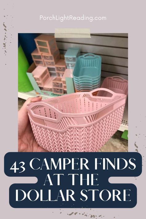 Dollar Store Camping Hacks, Dollar Store Camping, Trailer Camping Hacks, Camper Storage Ideas Travel Trailers, Tent Camping Organization, Rv Essentials, Travel Trailer Hacks, Camper Organization Travel Trailers, Organization Travel