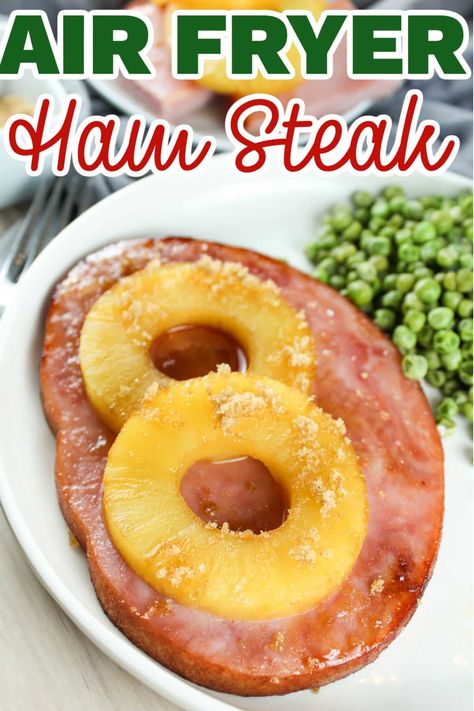 Steak In Air Fryer, Cook A Ham, Air Fryer Ham, Ham Steak Recipes, Fried Ham, Ham Steak, Air Fryer Recipes Snacks, Grilled Ham And Cheese, Easy Steak Recipes