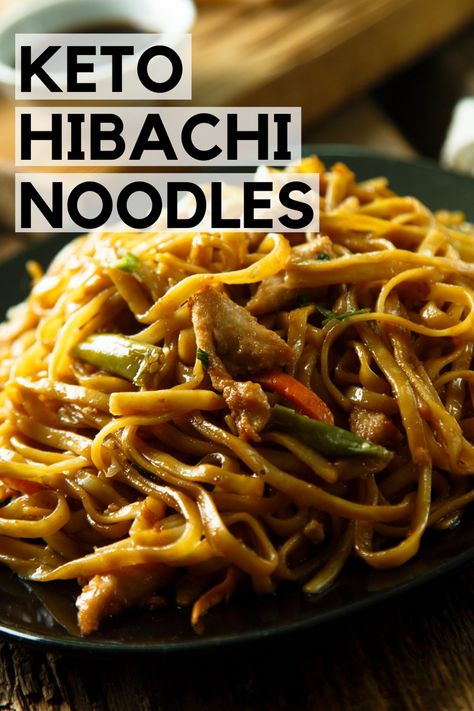 Low Carb Chow Mein, Low Carb Hibachi Recipes, Low Carb Noodles Recipes, Low Carb Noodle Recipes, Keto Asian Noodles, Keto Noodles Recipe, Low Carb Japanese Recipes, Keto Hibachi Recipes, Keto Japanese Recipes