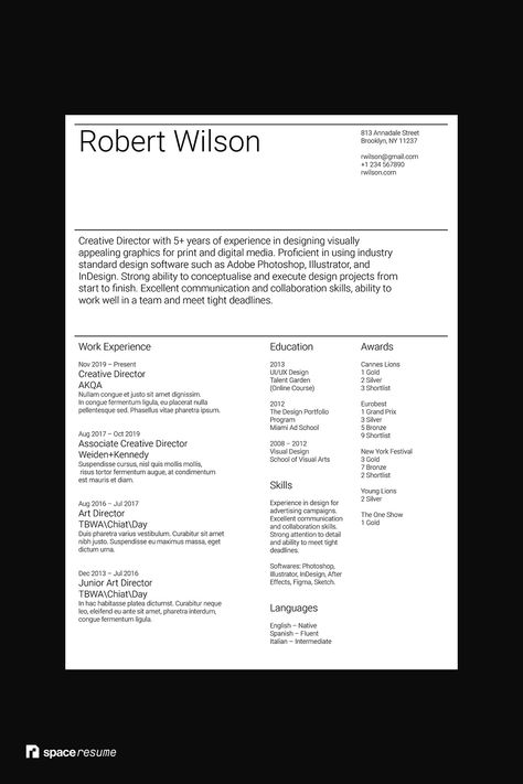 Unique Resume Design, Simple Resume Design, Unique Resume, Cv Inspiration, Graphic Design Cv, Word Template Design, Minimalist Resume, Good Resume Examples, Portfolio Resume