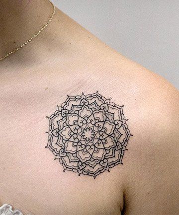 17 Mandala Tattoo Designs to Help Channel Your Inner Warrior Princess Tiny Mandala, Sun Tattoo Meaning, Mandala Arm Tattoo, Mandala Tattoo Shoulder, Simple Mandala Tattoo, Mandala Tattoo Meaning, Small Mandala Tattoo, Small Mandala, Tattoos Infinity