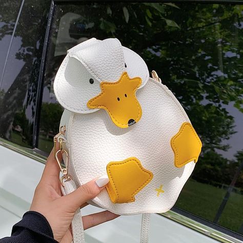 Kawaii Duck, Cottagecore Accessories, Cute Store, Duck Bag, Kawaii Bag, Kawaii Bags, Kawaii Backpack, Lucky Duck, Leather Bows