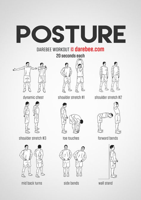 Posture Workout Posture Correction Exercises, Latihan Dada, Trening Sztuk Walki, Latihan Yoga, Posture Exercises, Golf Exercises, Trening Fitness, Workout Chart, Better Posture