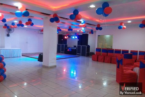 Hall Birthday Party Decorations, Kids Birthday Party Places, Sangeet Ceremony, Birthday Party Places, Birthday Party Venues, Ring Ceremony, Party Place, Farm Houses, Party Places