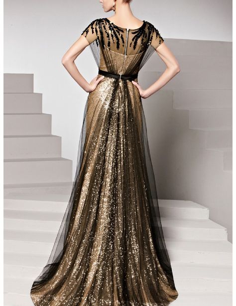 Sequin Evening Gowns, Women's Evening Dresses, Gorgeous Gowns, Gold Dress, Beautiful Gowns, Formal Gowns, Fancy Dresses, Dream Dress, Moda Fashion