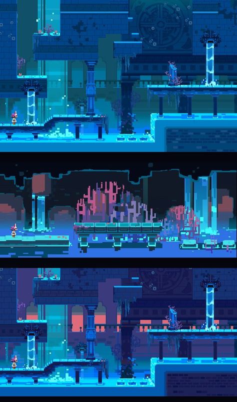 Media Tweets by nachobeard (@nachobeard) | Twitter Game Platform Design, Platformer Game Art, Platformer Game Design, 2d Level Design, 2d Games Ideas, Platform Game Design, Platformer Level Design, Game Background Design, Pixel Art Environment