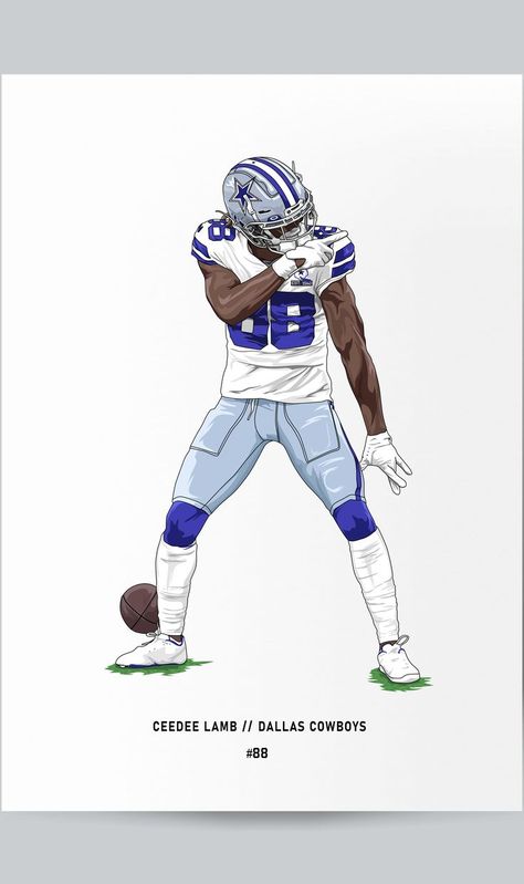 Dallas Cowboys Ceedee Lamb, American Football Artwork, Ceedee Lamb Wallpaper, Dallas Cowboys Art, Dallas Cowboys Tattoo, Football Wide Receiver, Football Cowboys, Football Wallpaper Iphone, Sports Artwork