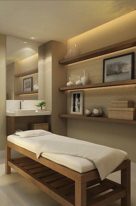 Spa Beds, Home Massage Room, Spa Room Ideas, Deco Spa, Massage Room Design, Spa Massage Room, Massage Room Decor, Massage Therapy Rooms, Home Spa Room