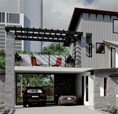 deck above carport Deck Over Garage, Modern Carport, Carport Patio, Garage Roof, Roofing Options, Carport Designs, Roof Architecture, Rooftop Patio, Metal Roofing