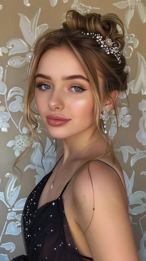 Princess Prom Makeup, Makeup For Wedding Guest Classy, Hoco Shoes, Dark Lip Makeup, Grad Makeup, Prom Things, Prom Makeup Look, Prom Makeup Ideas, Hoco 2024