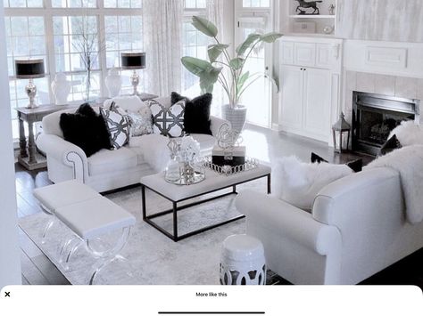 White Living Room Decor, Living Room Decor On A Budget, White Room Decor, Glam Living Room, White Living, Living Room Decor Cozy, White Living Room, Living Room White, Elegant Living Room