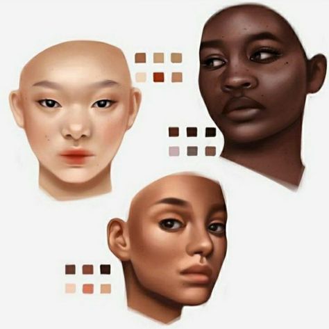 Face Coloring Tutorial, Digital Art Practice, Face Practice, Procreate Ipad Art, 얼굴 그리기, Palette Art, Digital Art Beginner, Elapsed Time, Seni Cat Air