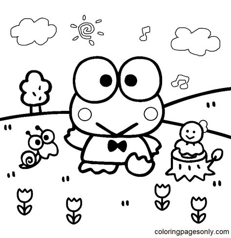 Keroppi Coloring Pages, Anna Und Elsa, 4 Sisters, Hello Kitty Colouring Pages, Cute Stationary School Supplies, Yo Gabba Gabba, Hello Kitty Coloring, Hello Kitty Characters, Kids Focus