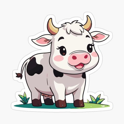 Get my art printed on awesome products. Support me at Redbubble #RBandME: https://www.redbubble.com/i/sticker/Cute-Cow-Cartoon-by-Atlantico54/160111592.JCQM3?asc=u Cow Animation, Cow Cartoon Drawing, Cute Cow Sticker, Cow Stickers, Cow Cartoon, Journal Sticker, Cute Cow, Plastic Stickers, Decorate Notebook