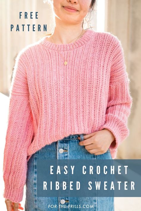 Modern Haken, Slip Stitches, Crochet Sweater Free, Ribbed Crochet, Crochet Cardigan Pattern Free, Gilet Crochet, Crochet Jumper, Crochet Sweater Pattern Free, Pull Crochet