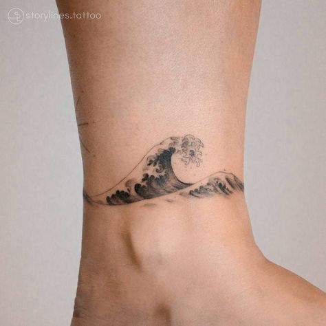 Wave Tattoo Band Arm, Wave Tattoo Arm Band, Wave Band Tattoo, Wave Tattoo Men, Rib Tats, Japanese Wave Tattoos, Wellen Tattoo, Wave Tattoo Design, Surf Tattoo