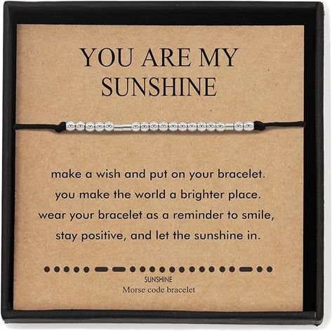 You Are My Sunshine Morse Code Bracelet, Morse Code Bracelet Ideas, Gift Card For Best Friend, Best Friend Couple, Morse Code Tattoo, Friend Couple, Card For Best Friend, Code Bracelets, Funny Gifts For Women