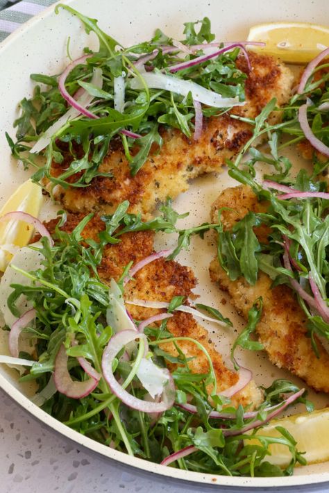 Chicken Milanese Side Dishes, Chicken Milanese Recipe, Milanese Recipe, Seasoned Bread, Pan Fried Chicken Breast, Chicken Milanese, Small Town Woman, Breaded Chicken Breast, Fried Chicken Breast